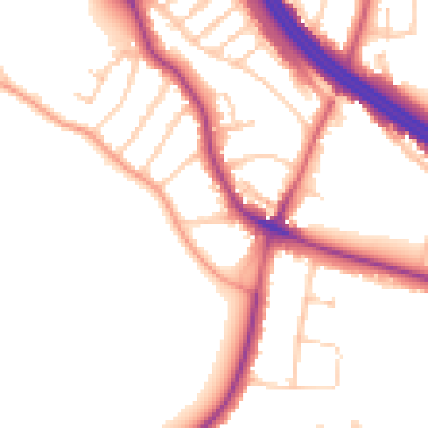Daytime road noise heatmap for RG6 7BH