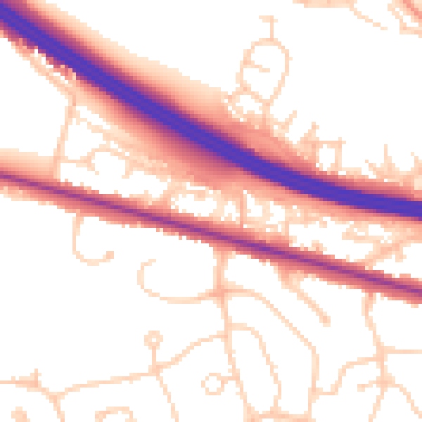 Daytime road noise heatmap for RG6 7EP