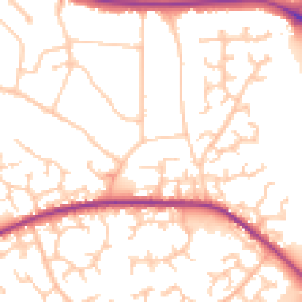 Daytime road noise heatmap for RG6 7HF