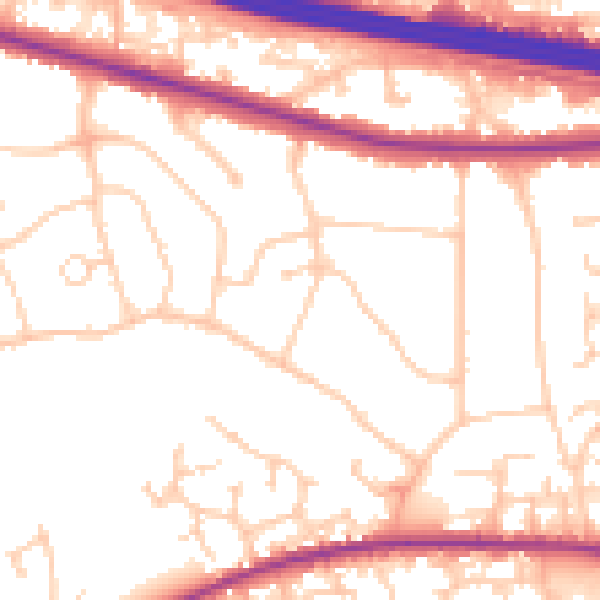 Daytime road noise heatmap for RG6 7LP