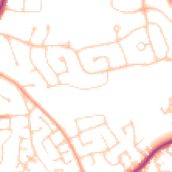 Daytime road noise heatmap for RG6 7PG