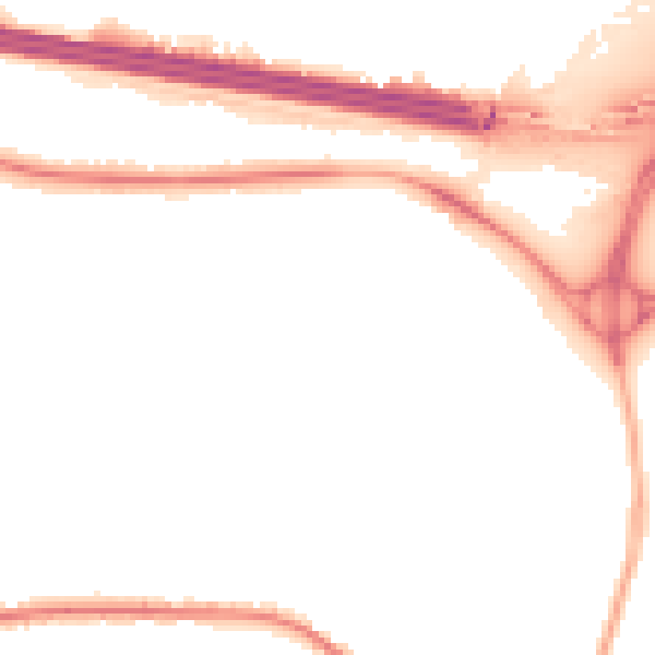 Night-time road noise heatmap for RG6 7YE