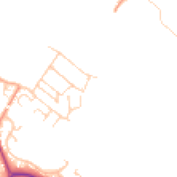 Daytime road noise heatmap for RG8 8BU
