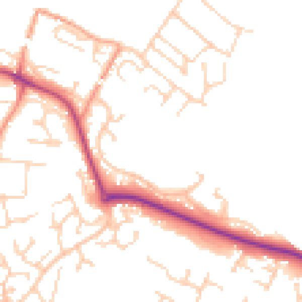 Daytime road noise heatmap for RG8 8EL