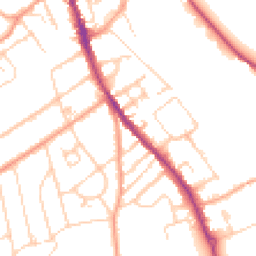 Daytime road noise heatmap for RG9 1DN