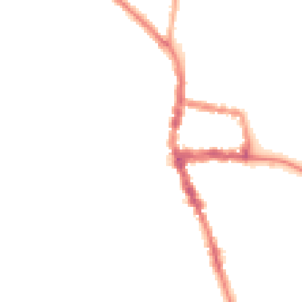 Night-time road noise heatmap for RG9 2AH