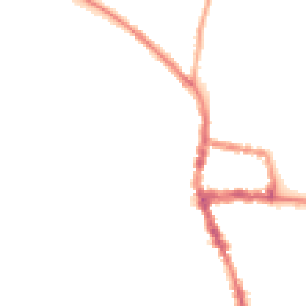 Night-time road noise heatmap for RG9 2DW
