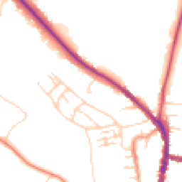 Daytime road noise heatmap for RG9 2LF