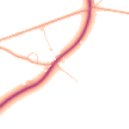 Daytime road noise heatmap for RG9 4BN