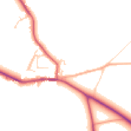 Daytime road noise heatmap for RG9 5AZ