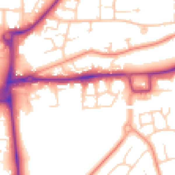 Daytime road noise heatmap for RH10 1AH