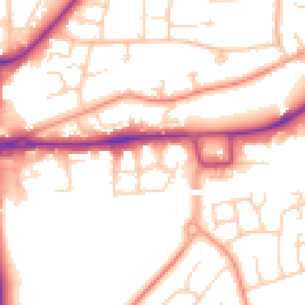 Daytime road noise heatmap for RH10 1AJ