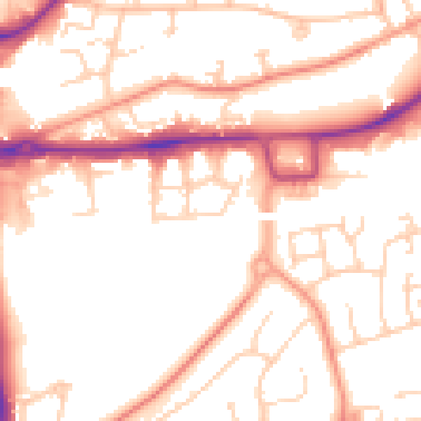 Daytime road noise heatmap for RH10 1AL