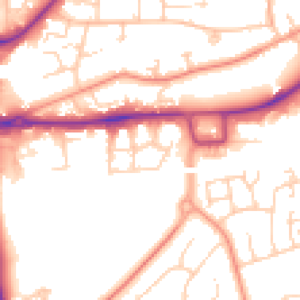Daytime road noise heatmap for RH10 1AN
