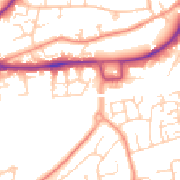 Daytime road noise heatmap for RH10 1AR