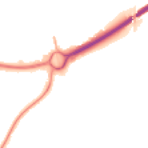 Night-time road noise heatmap for RH10 1BE
