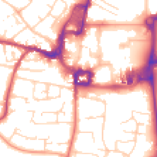 Daytime road noise heatmap for RH10 1BH