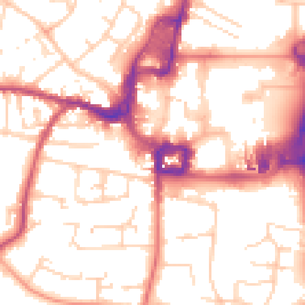 Daytime road noise heatmap for RH10 1BN