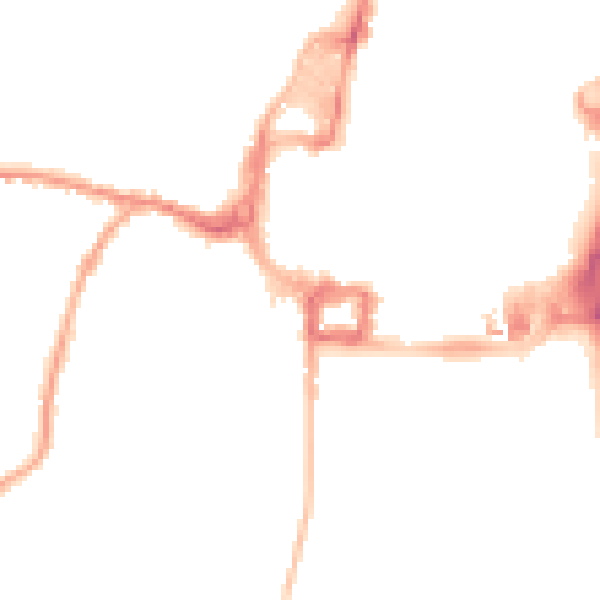Night-time road noise heatmap for RH10 1BN