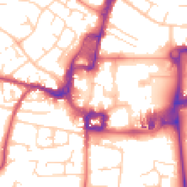 Daytime road noise heatmap for RH10 1BQ