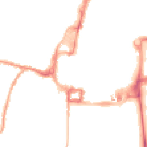 Night-time road noise heatmap for RH10 1BQ