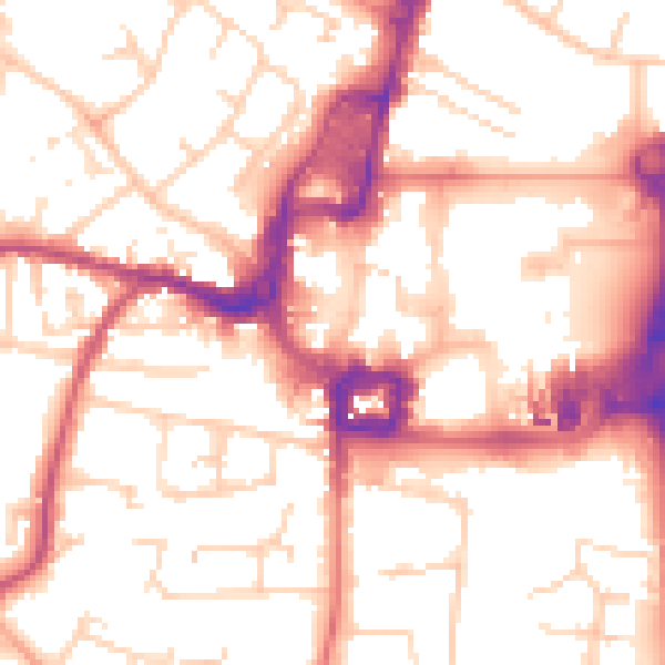 Daytime road noise heatmap for RH10 1BW