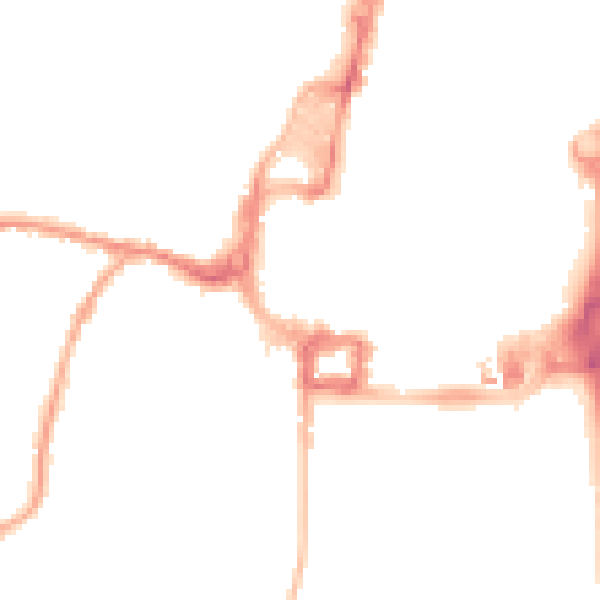 Night-time road noise heatmap for RH10 1BW