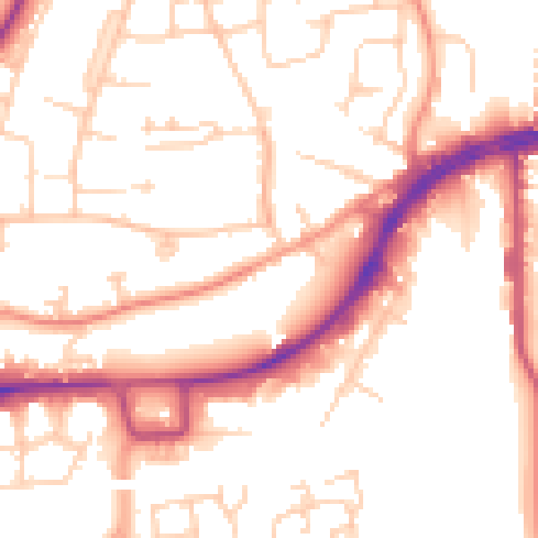 Daytime road noise heatmap for RH10 1BY
