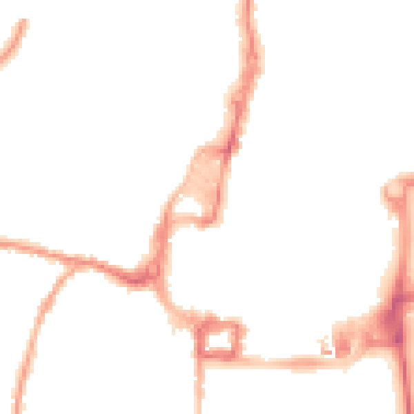 Night-time road noise heatmap for RH10 1BZ