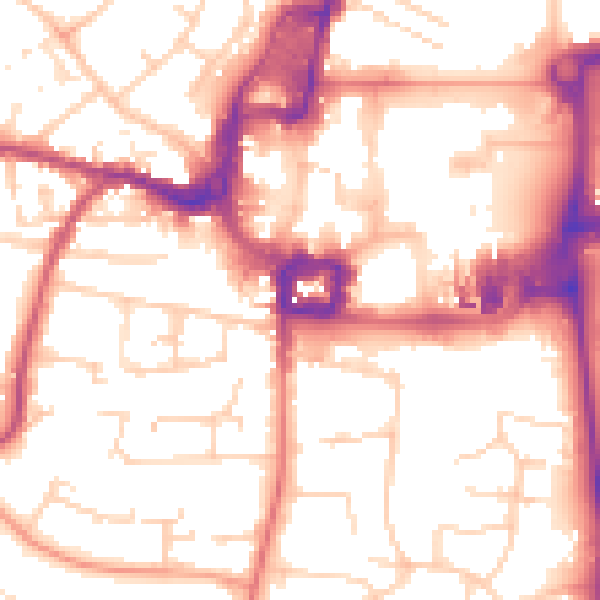 Daytime road noise heatmap for RH10 1DB