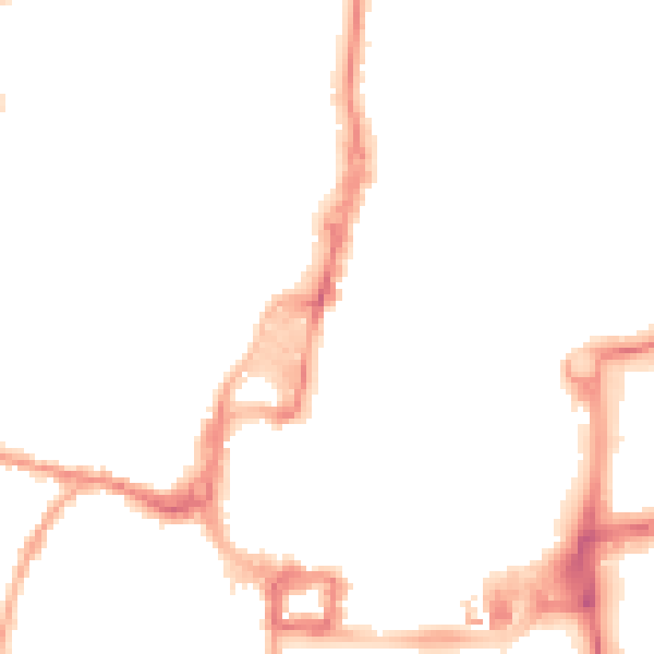 Night-time road noise heatmap for RH10 1DD