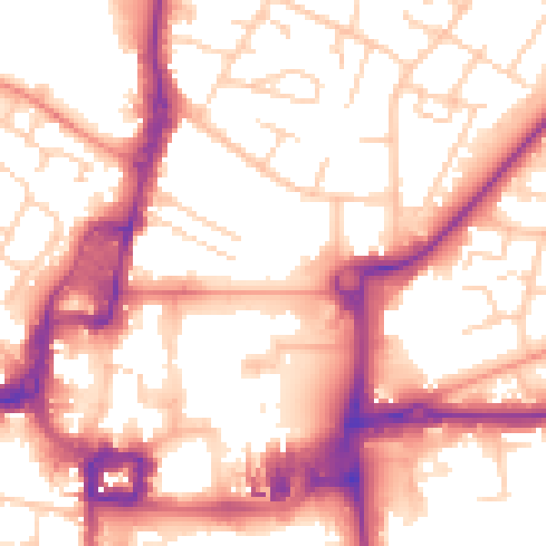 Daytime road noise heatmap for RH10 1DF