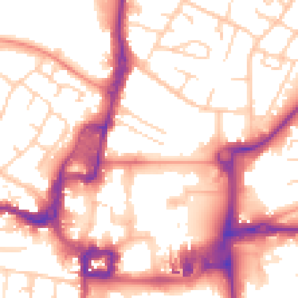 Daytime road noise heatmap for RH10 1DP