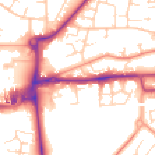 Daytime road noise heatmap for RH10 1DR