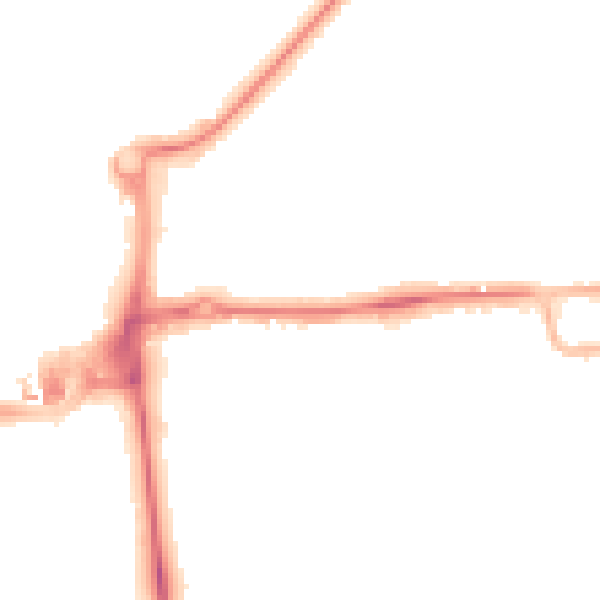 Night-time road noise heatmap for RH10 1DR