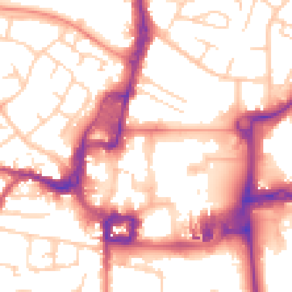 Daytime road noise heatmap for RH10 1DS