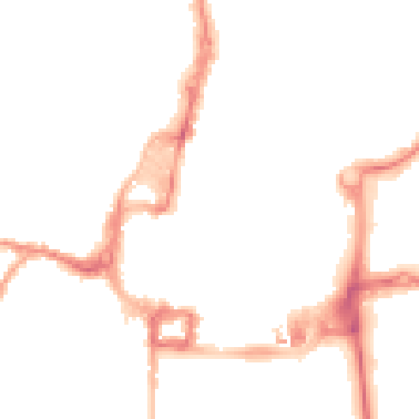 Night-time road noise heatmap for RH10 1DS