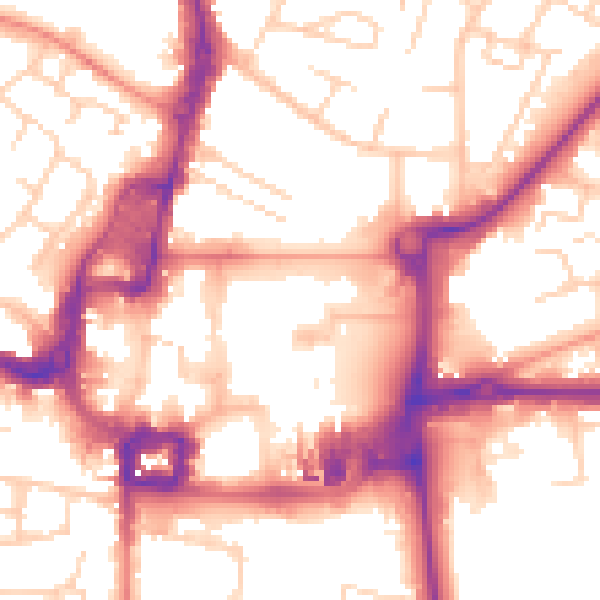 Daytime road noise heatmap for RH10 1EB