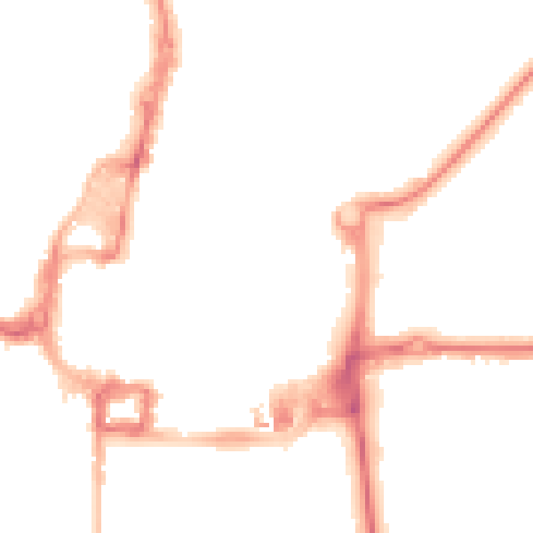 Night-time road noise heatmap for RH10 1EF