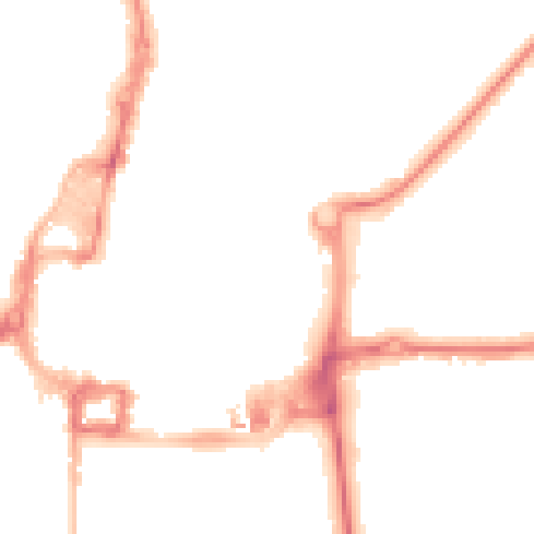 Night-time road noise heatmap for RH10 1EG