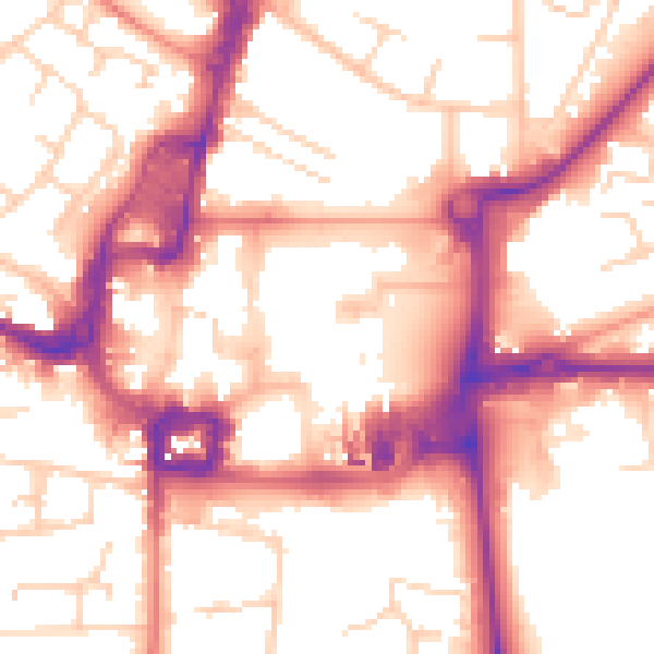 Daytime road noise heatmap for RH10 1ER