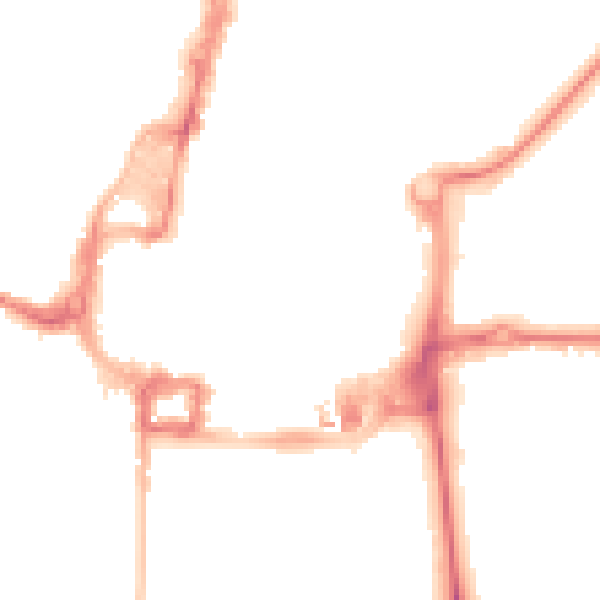 Night-time road noise heatmap for RH10 1ER