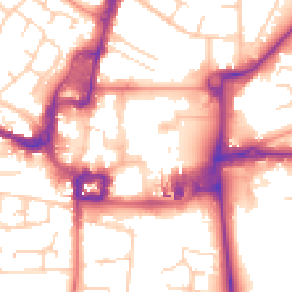 Daytime road noise heatmap for RH10 1ES
