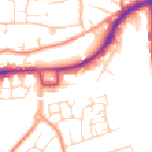 Daytime road noise heatmap for RH10 1ET