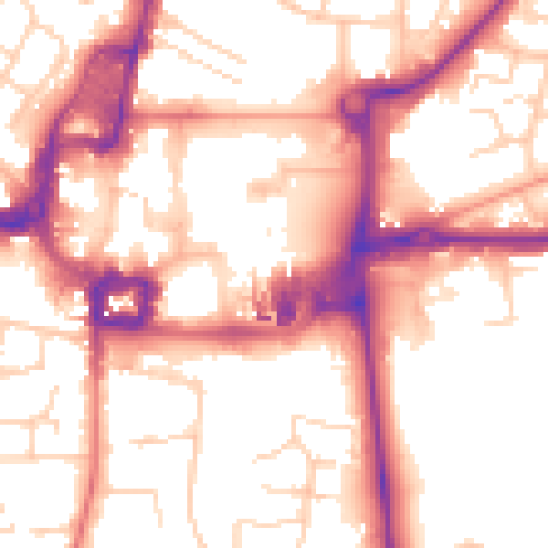 Daytime road noise heatmap for RH10 1FD