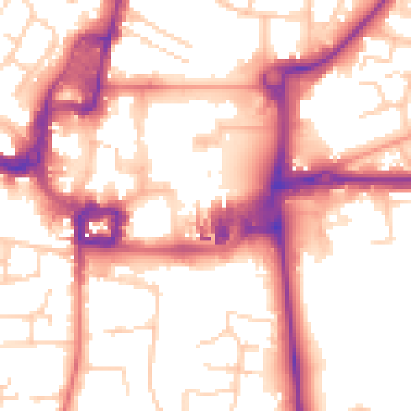 Daytime road noise heatmap for RH10 1FF