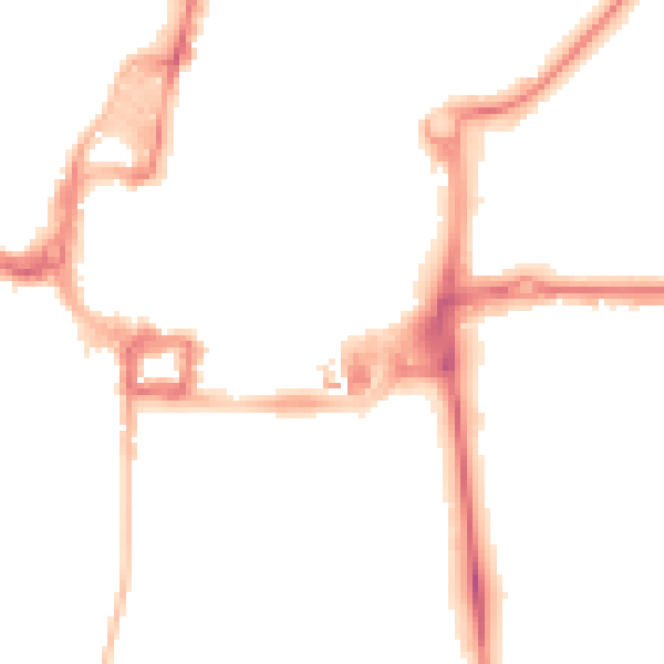 Night-time road noise heatmap for RH10 1FF