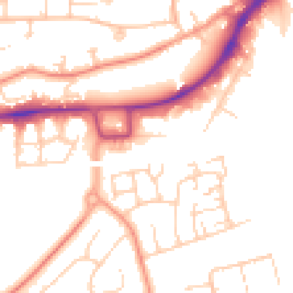 Daytime road noise heatmap for RH10 1GW
