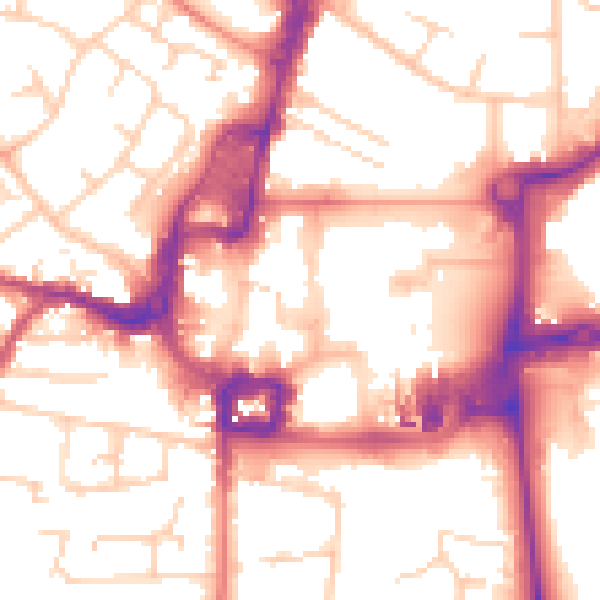 Daytime road noise heatmap for RH10 1HG