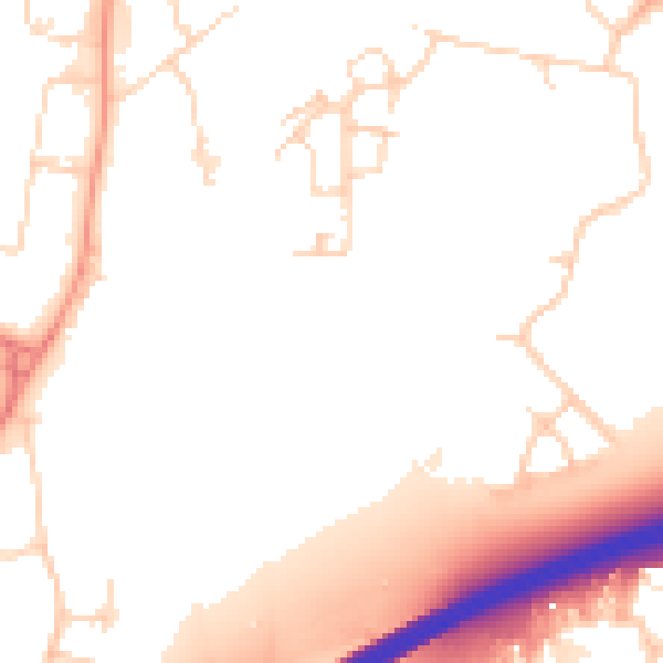 Daytime road noise heatmap for RH10 2AB